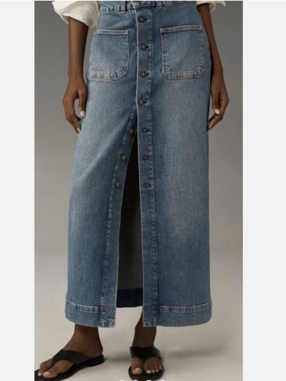 ANTHROPOLOGIE Pilcro Denim Buttondown Pencil Skirt Sz 10 - NWT! - Picture 4 of 13